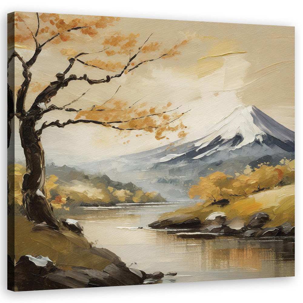 Feeby Obraz na płótnie, Góry Krajobraz Natura Rzeka 30x30