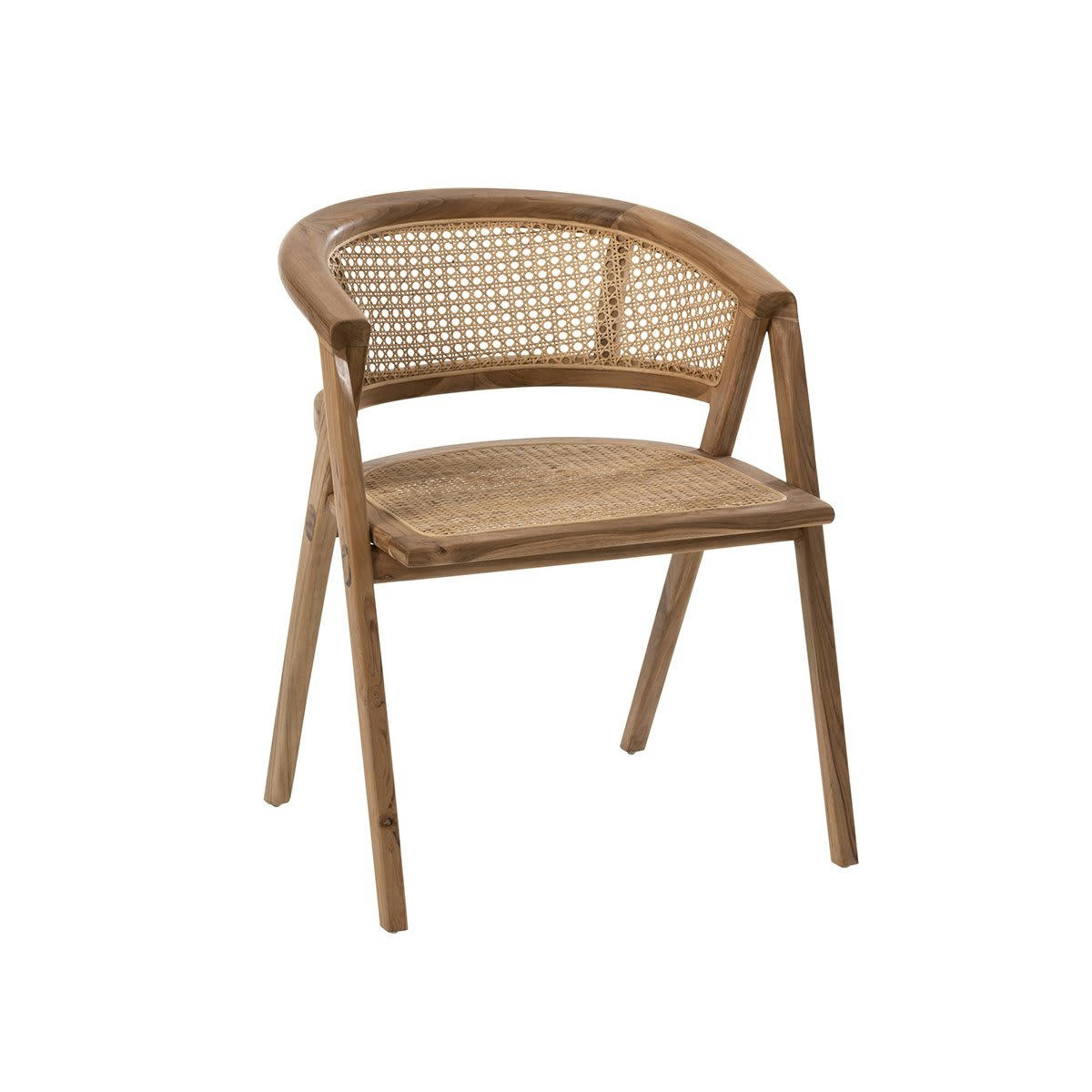 JOSEPHINE - Chaise rétro en bois et cannage