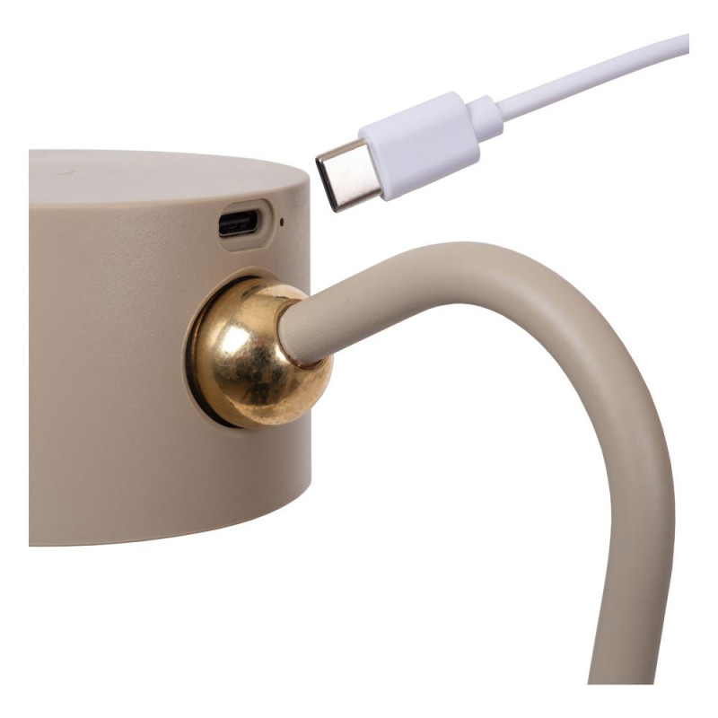 Lampe de bureau rechargeable LED Jolan taupe 3,5 W LUCIDE