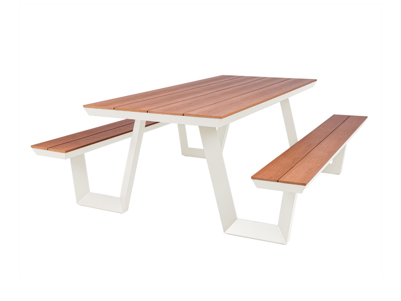 MaximaVida aluminium picknicktafel Bermuda 200 cm ivoor