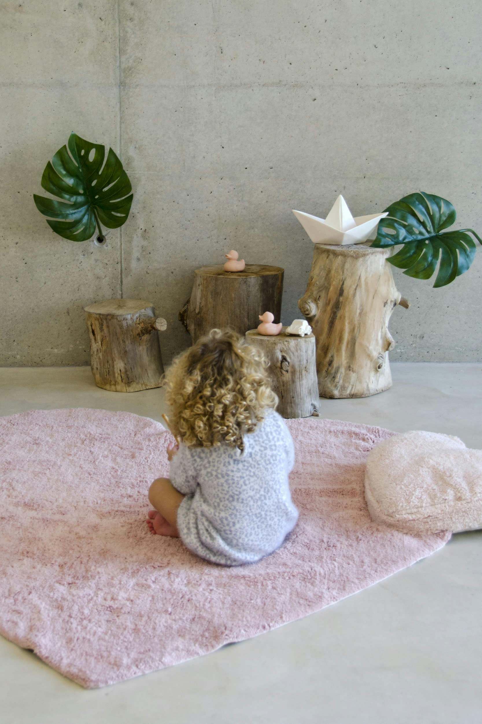 COEUR - Tapis coton relief coeur rose 110x170cm