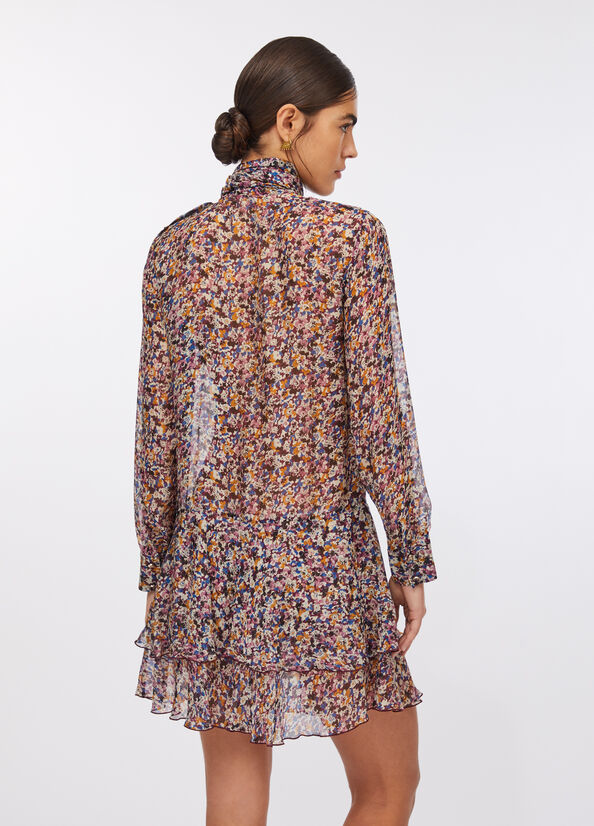 Abito a fiori in chiffon di seta