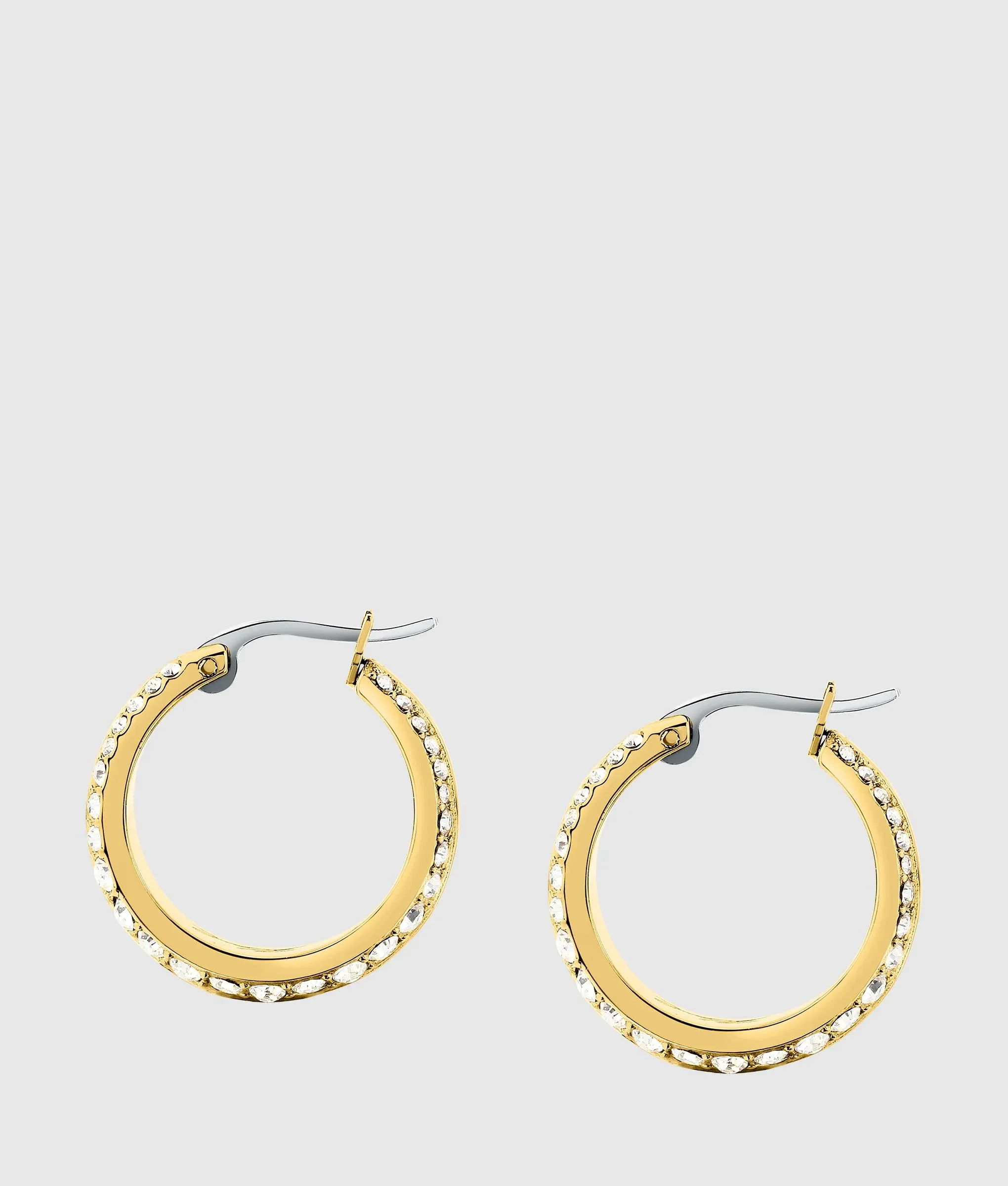 Boucles d’oreilles dorées à cristaux