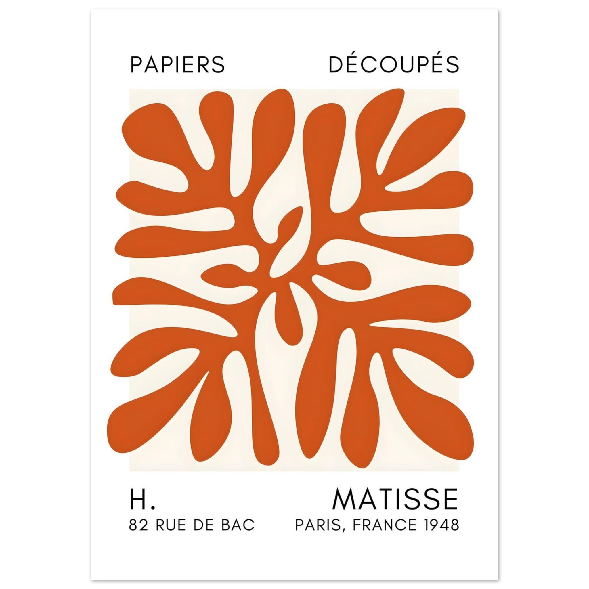 Artfulprints Poster Matisse - Deep ocean orange  - 50x70 cm - Oranje