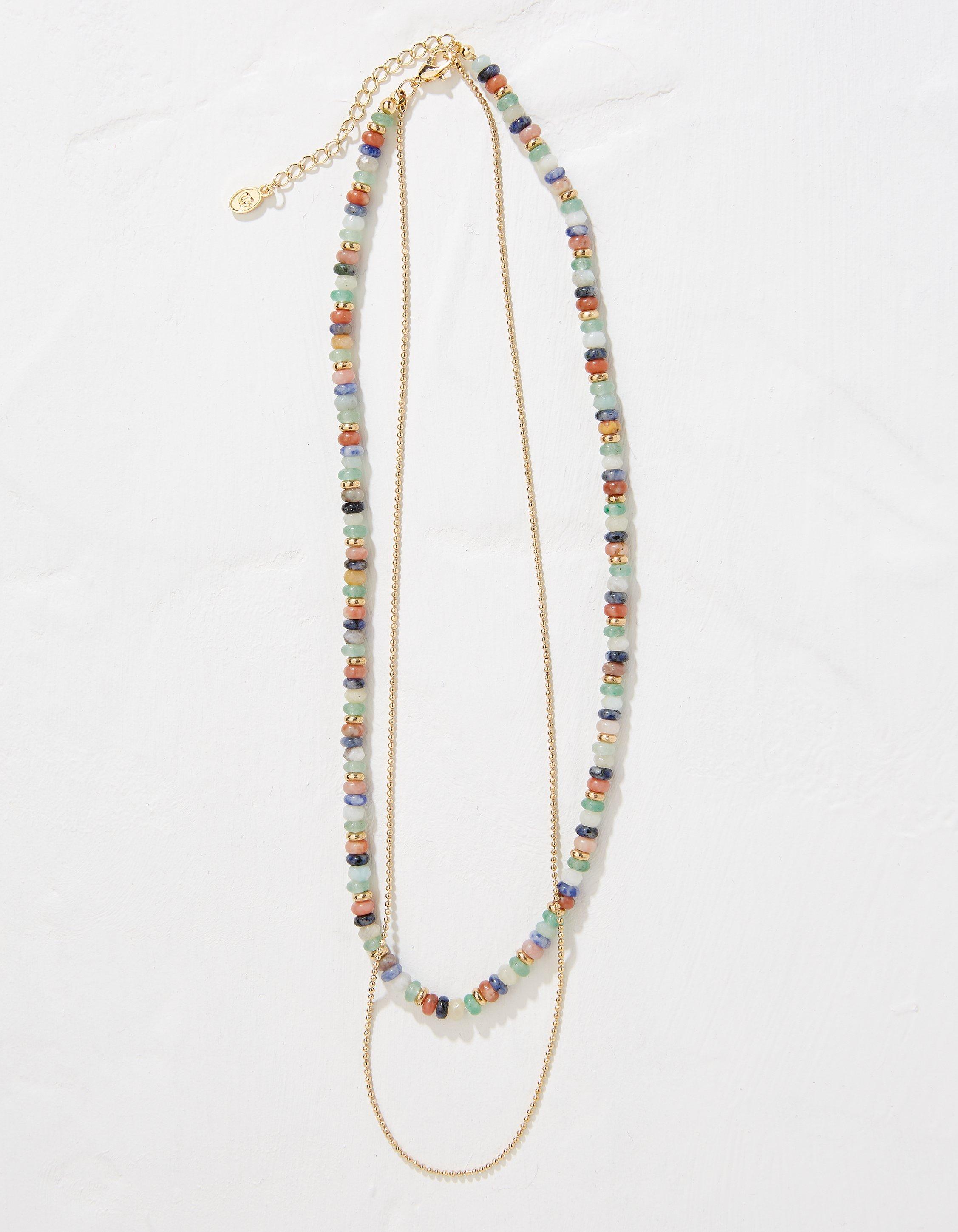 Multi Stone Layer Necklace
