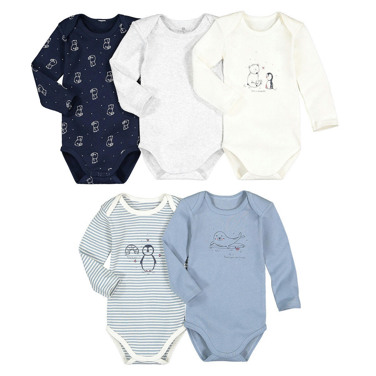 Lot de 5 bodies manches longues