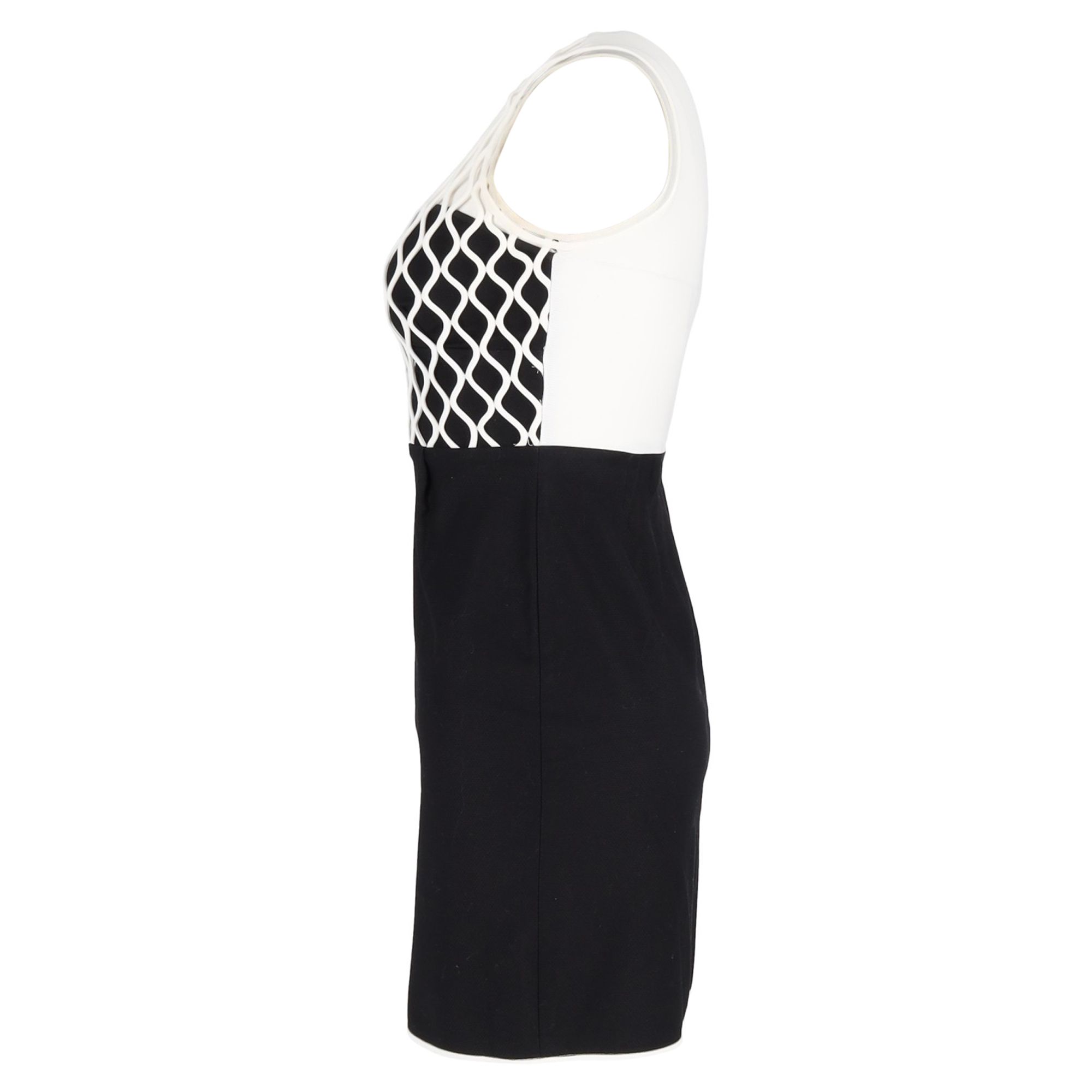 Diane Von Furstenberg Preloved Mesh Top Mini Dress in Black Viscose