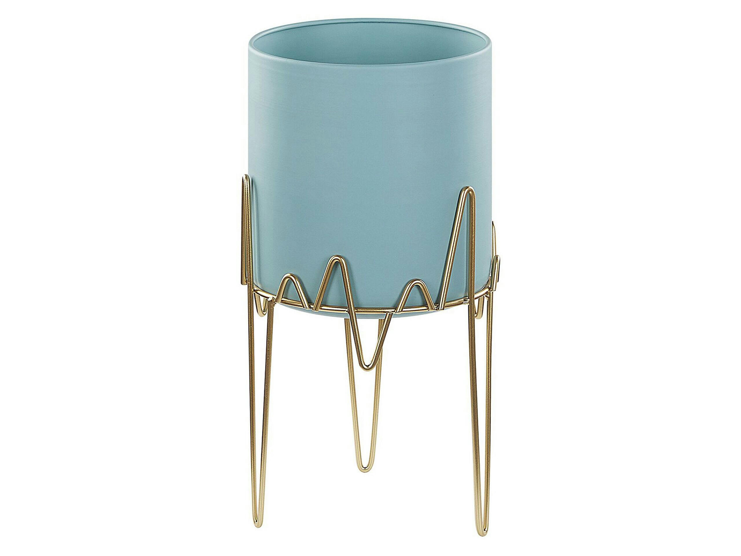 KALANDRA - Cache-pot d'extérieur en métal bleu H39