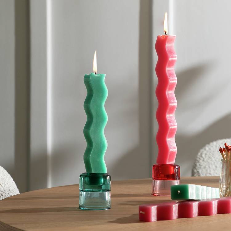 Habitat Wavy Set of 4 Candles - Unscented