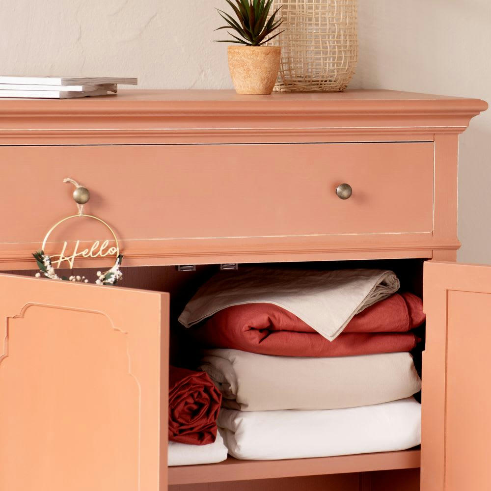 - Drap housse en coton bio terracotta 140x200