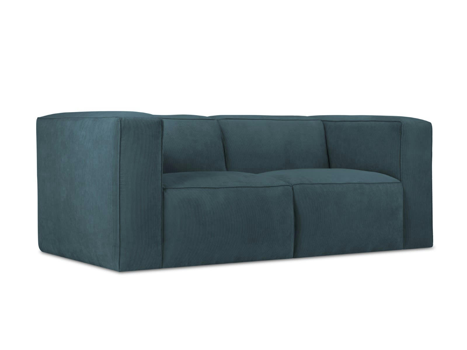 MUSE - Canapé 2 places en Velours Côtelé Bleu Foncé