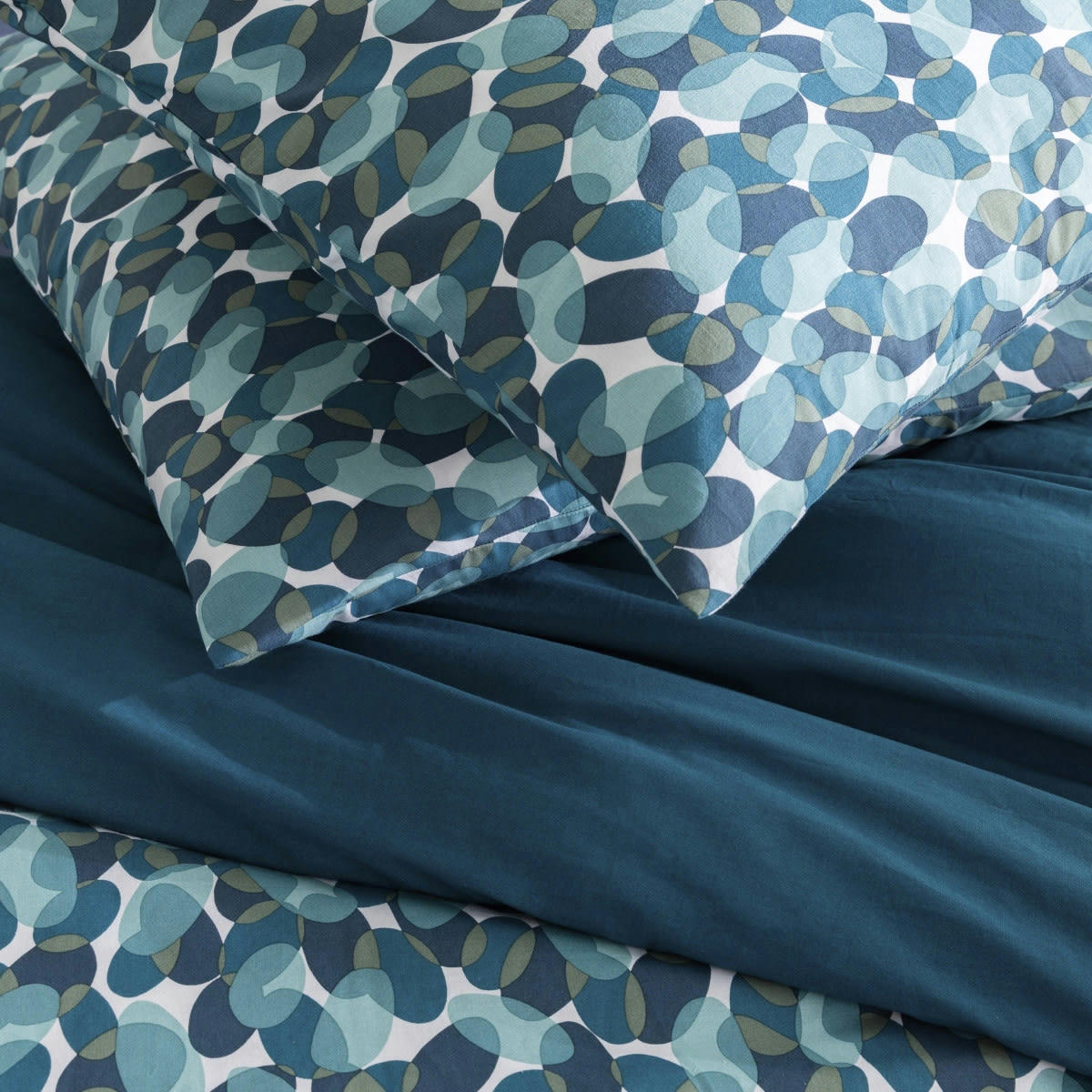 NELLY - Parure de lit 2 personnes coton  imprimé canard 240x220cm