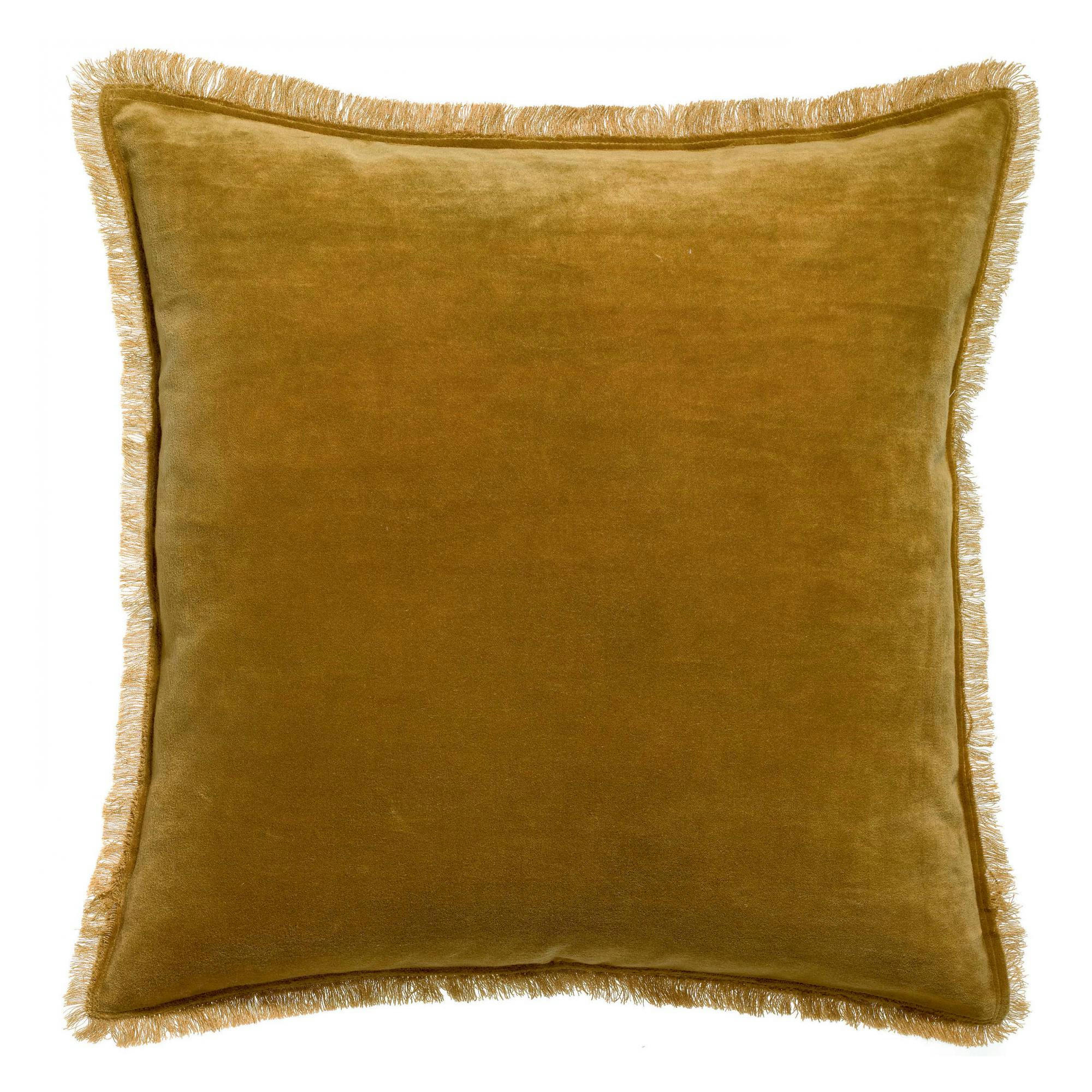 FARA - Coussin uni  en coton bronze 45 x 45