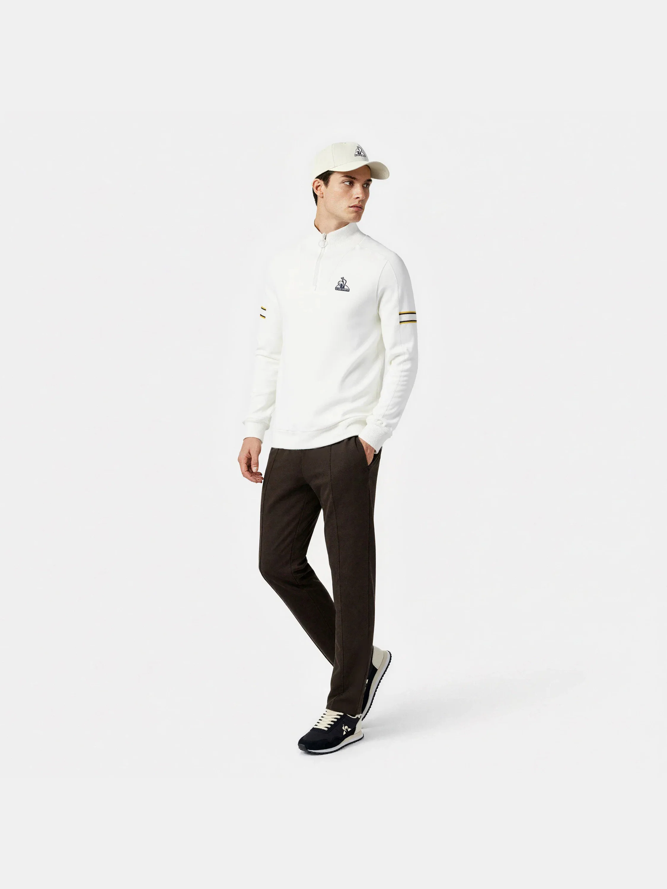 Sweat demi-zip en double face