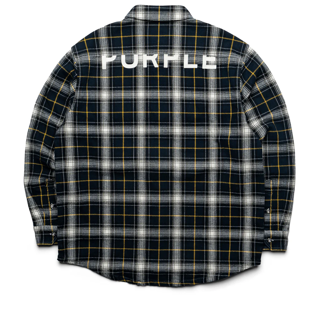 Purple Brand Plaid Flannel Shirt - Black