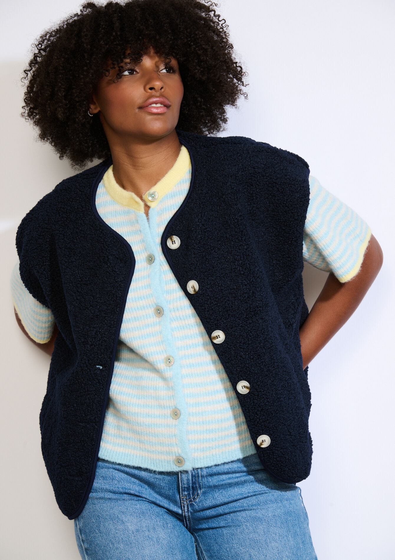 Zachte mouwloze bodywarmer