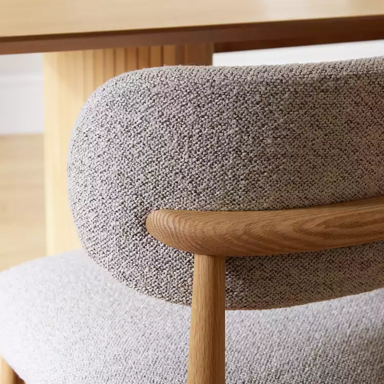 Habitat Arona Pair of Fabric Dining Chairs - Natural