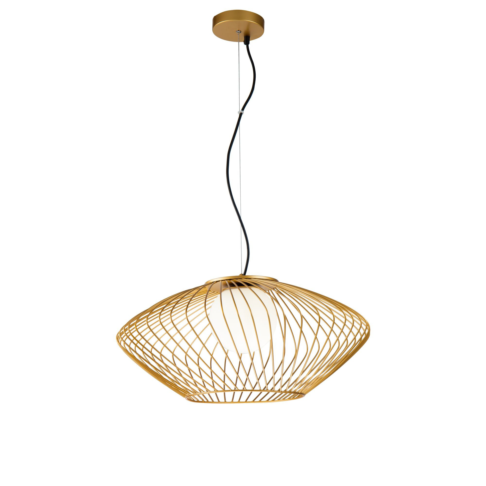 Lampa wisząca mosiężno-złota PLEC 1xE27x60W wym: 177x52x52 cm Maytoni