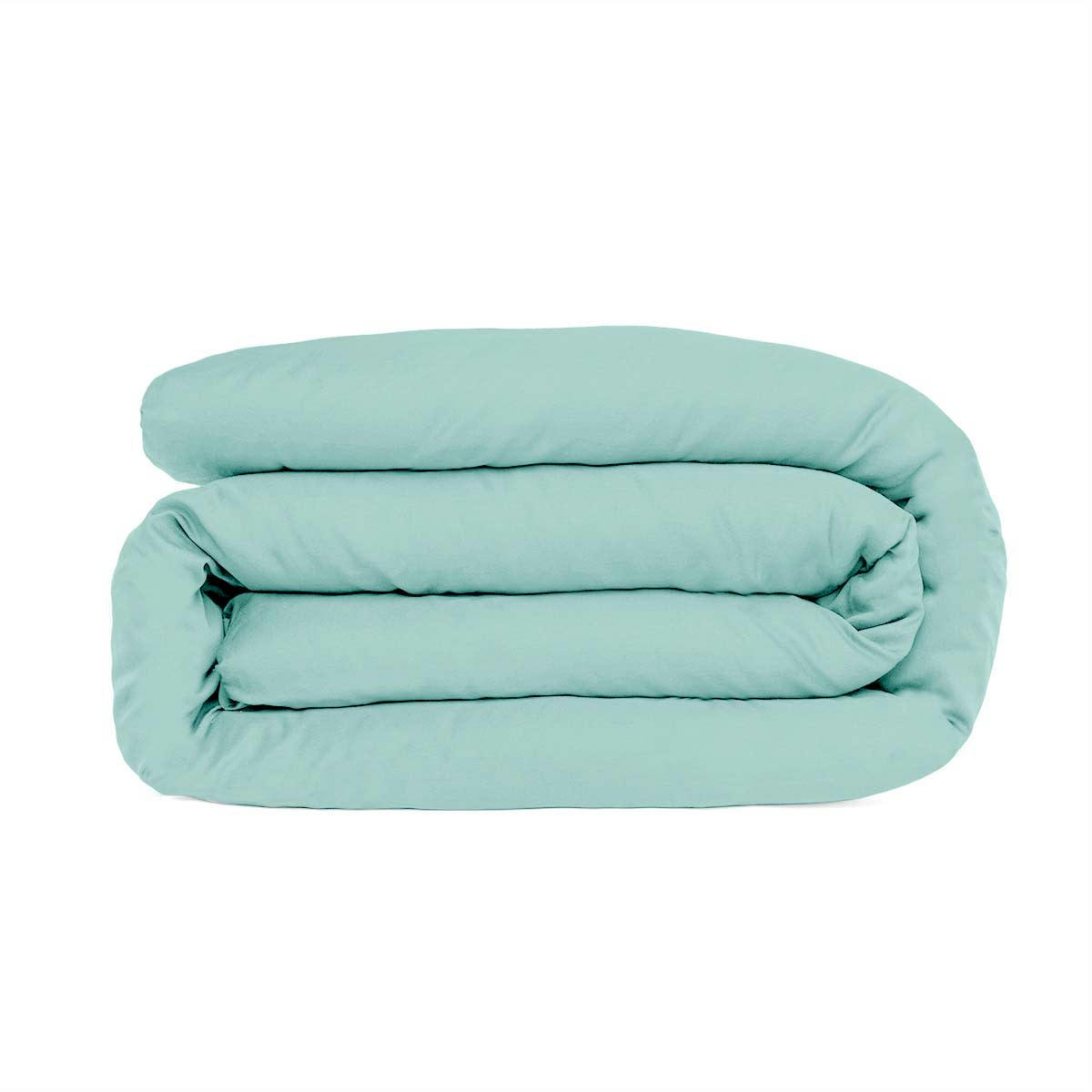 JULIA - Housse de couette satin de coton  260x240 bleu aqua