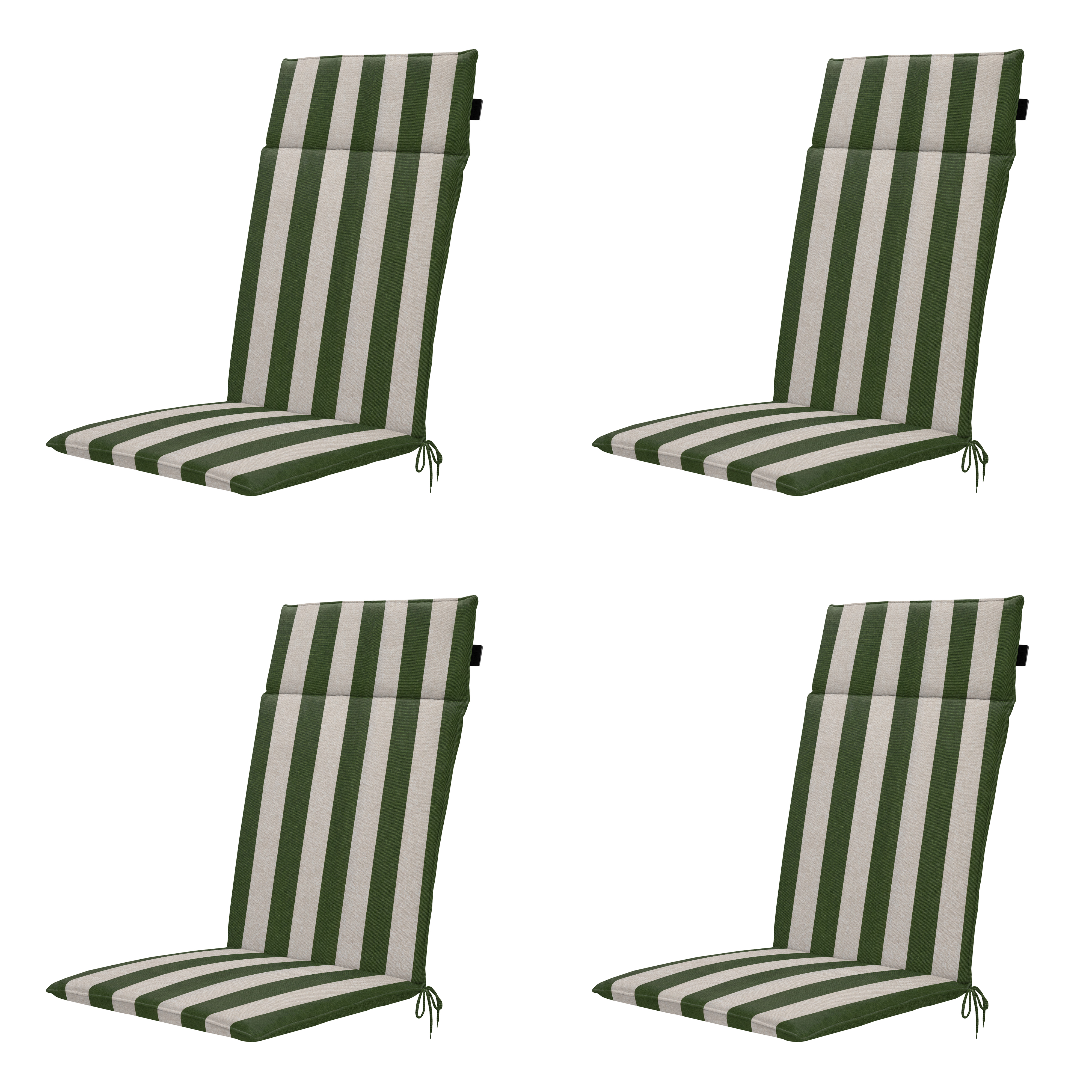 Madison tuintstoelkussen hoge rug Amora - groen - 120x50x4cm - set van 4
