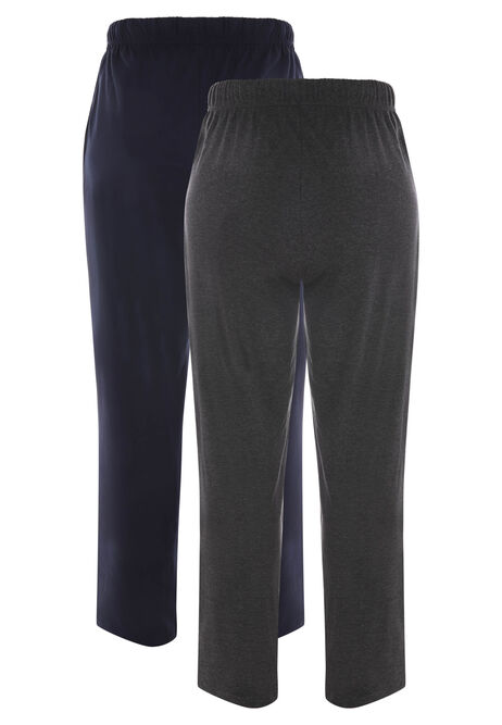 Mens 2pk Grey & Navy Cotton Pyjama Bottoms