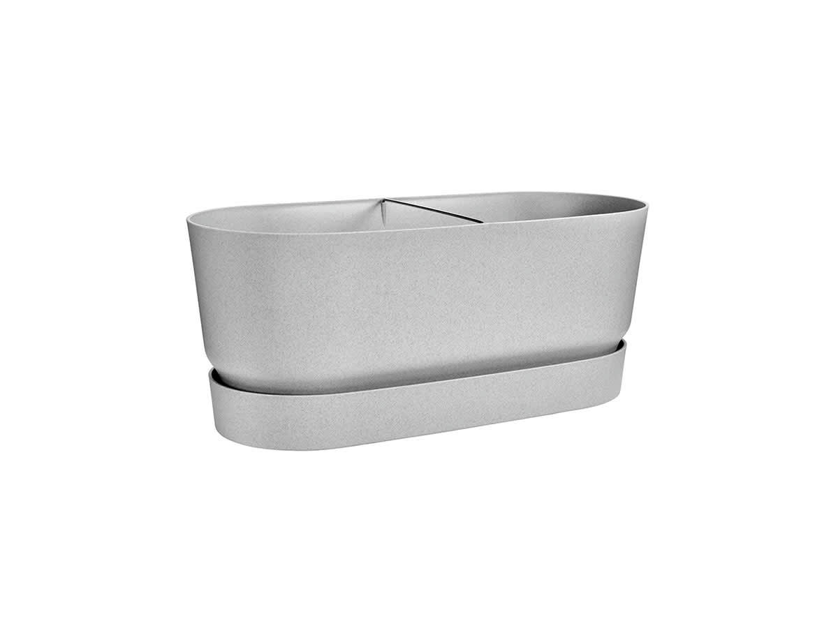 GREENVILLE - Jardinière avec roulettes 60x26x25 cm en polypropylène gris