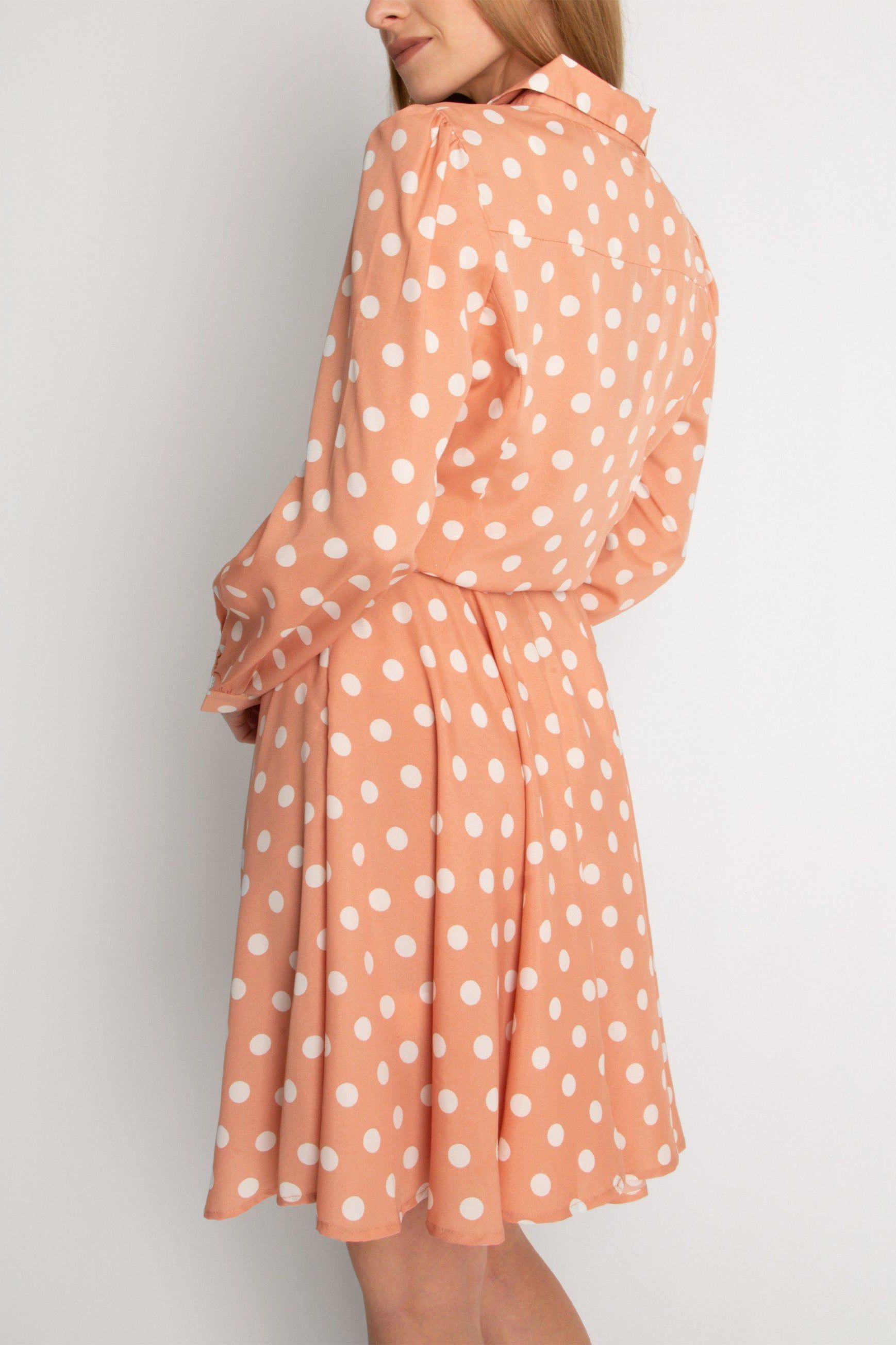 Cutie London Mini Shirt Polka Dress In Pink