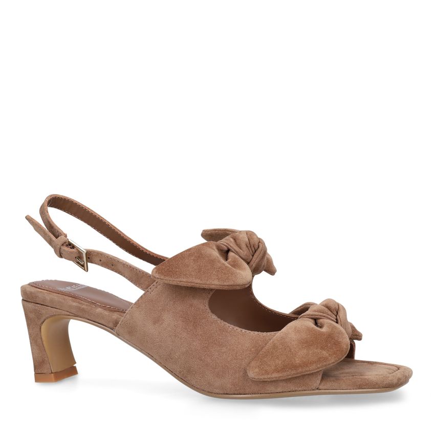 Manfield Bruine suède slingbacks