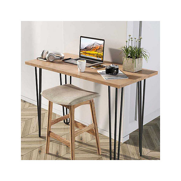 Emuca Lot de 4 pieds Hairpin de 3 fils par table, hauteur 710mm, Acier, Peint en noir