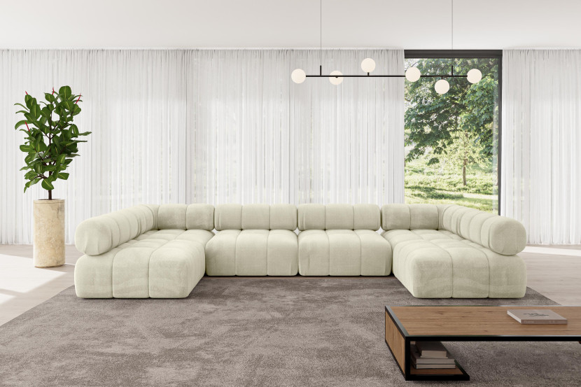 Narożnik uniwersalny modułowy GARVO-U2 380x190x70 cm Beżowy