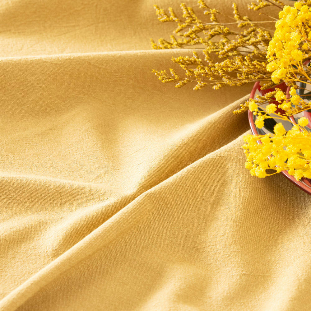 AZILISE - Nappe en coton jaune 140x240