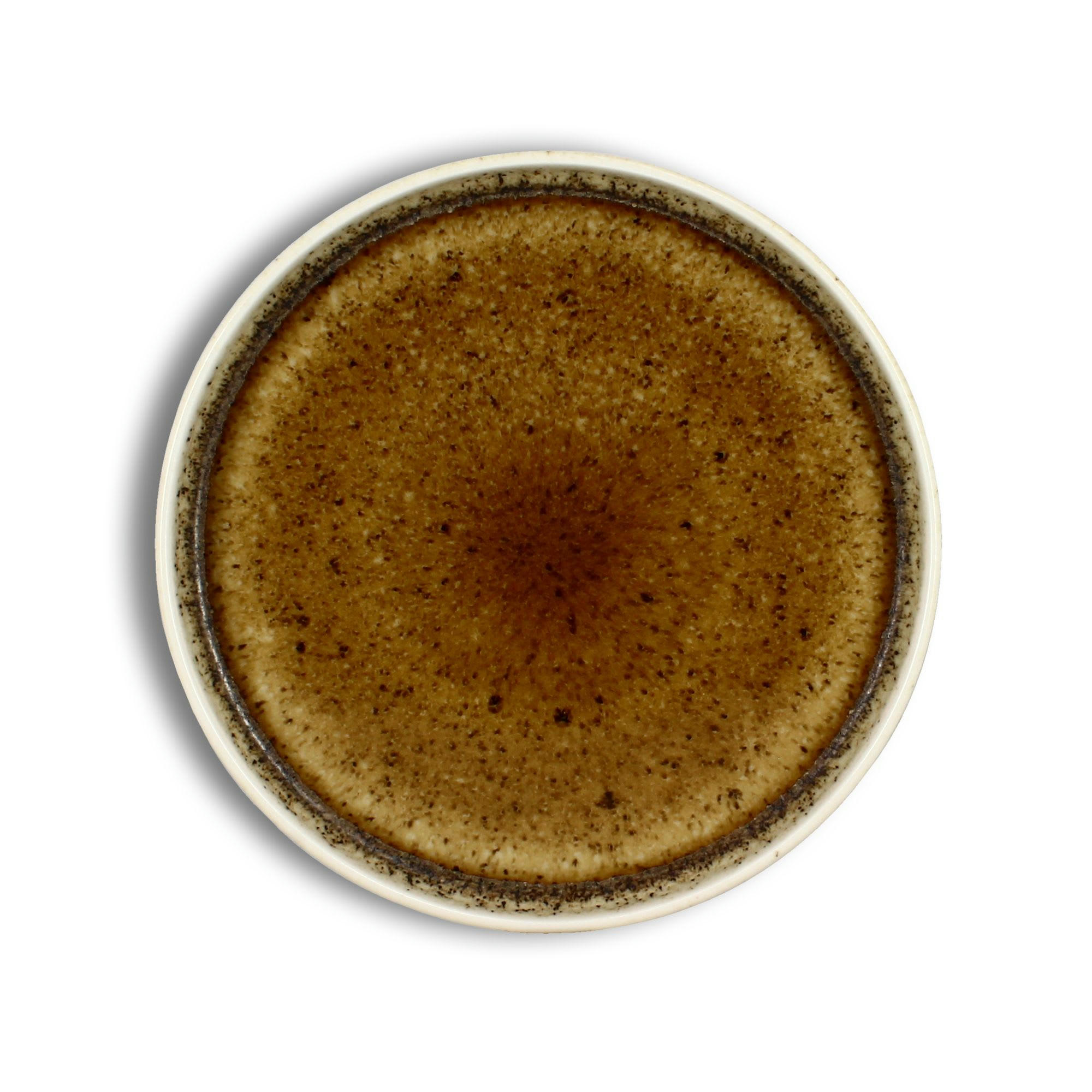 STACK - Lot de 6 assiettes plates en porcelaine marron 20cm