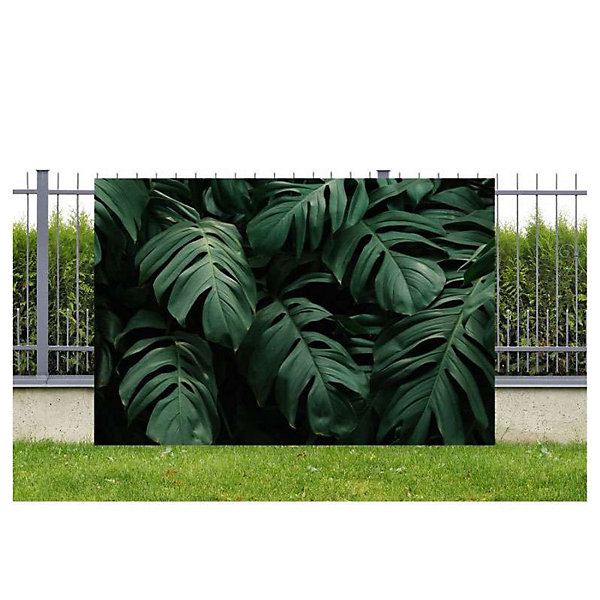 Brise vue feuillage vert CROISSANCE VEGETALE, H.2 x L.3 m, 100% occultant, Made in France par Scenolia   kit de fixation offert