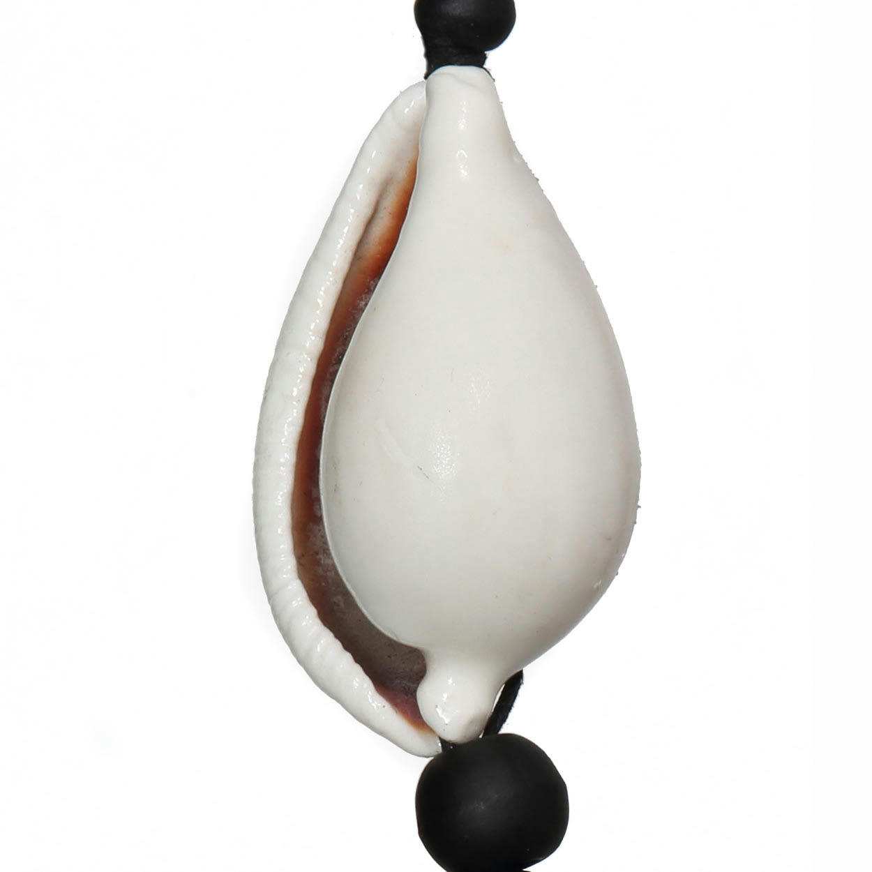 TOGIAN - Porte-clés en coquillage et cotton noir blanc