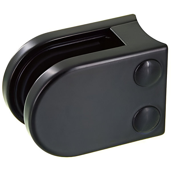 4 x Pince à verre pour tube diam. 42,4 modèle 05 - Ep. verre 12,76 mm - Zamak noir RAL 9005