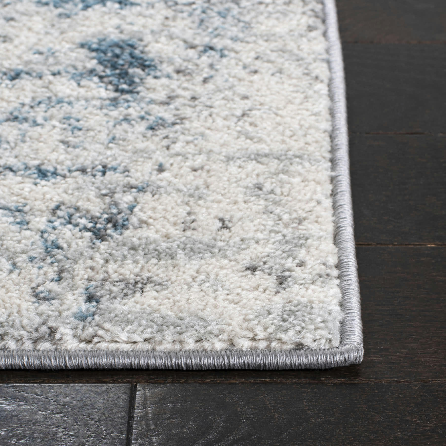 TULUM - Tapis de salon interieur en  ivoire & bleu, 91 x 152 cm