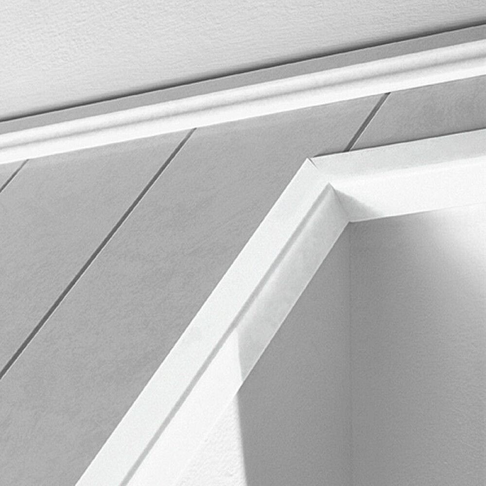 VINKELLIST LOGOCLIC MDF HVIT HØYGLANS 28X28X2600MM