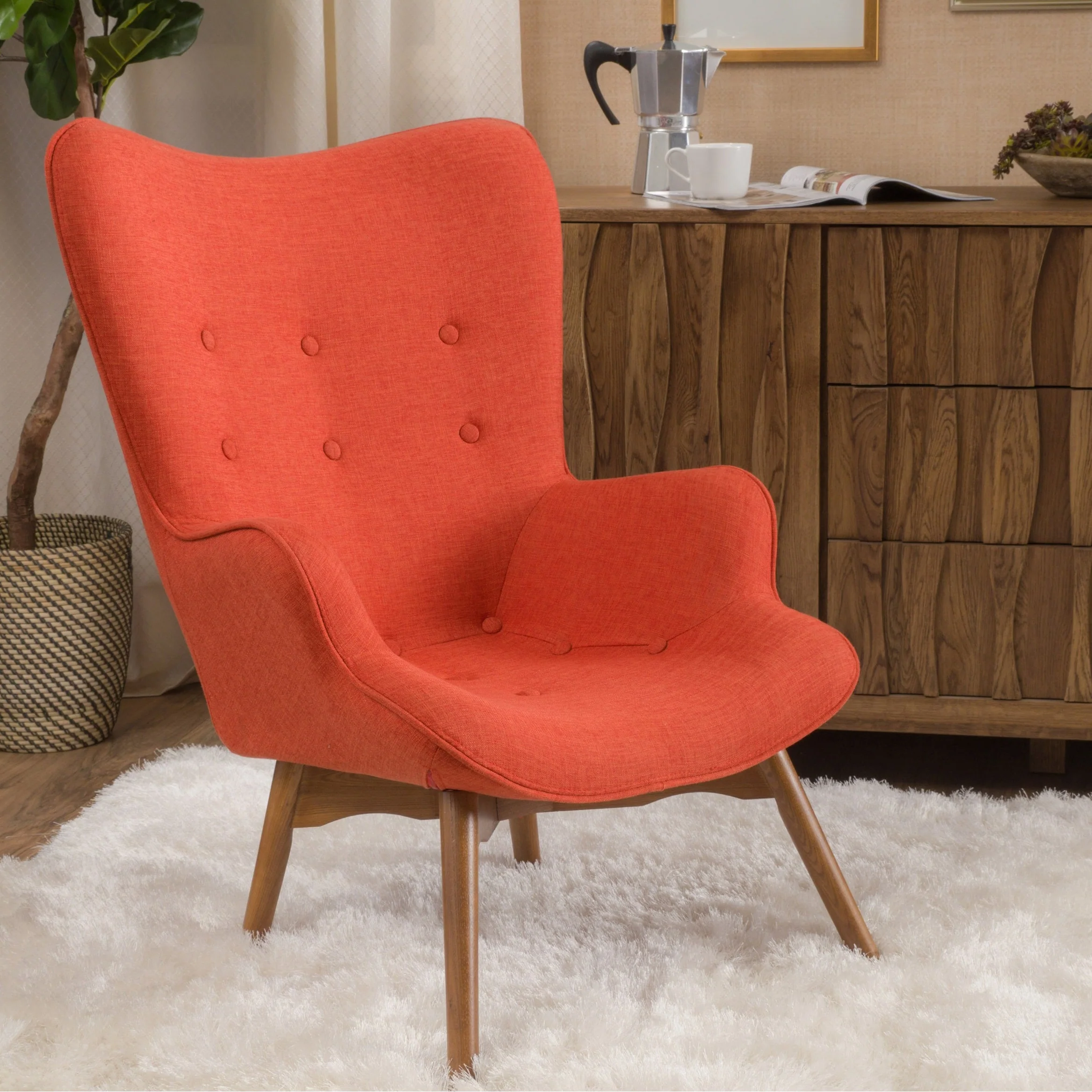 Hariata Fabric Contour Chair by Christopher Knight Home
