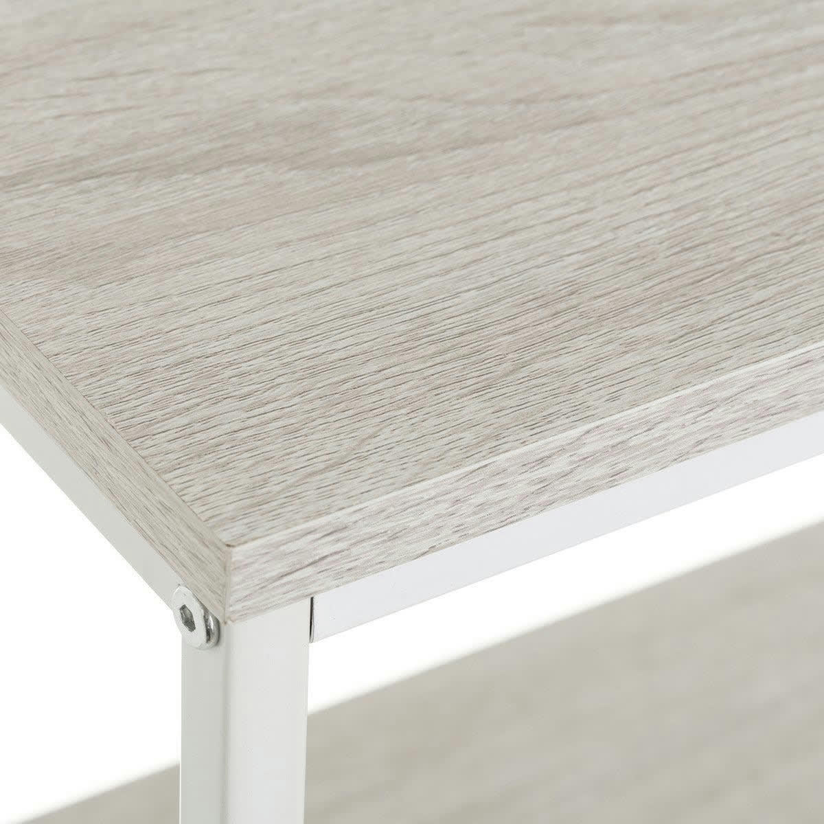 - Étagère en bois MDF et métal blanc 3 plateaux 60x30x76cm