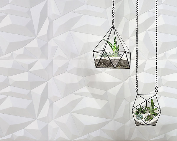 Panneau mural PVC 3D Glacier blanc 61 x 61 cm