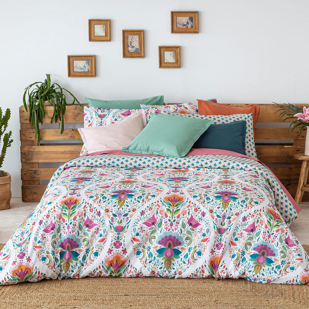SHIRE HDC - Housse de couette réversible en coton  240x220 cm multicolore