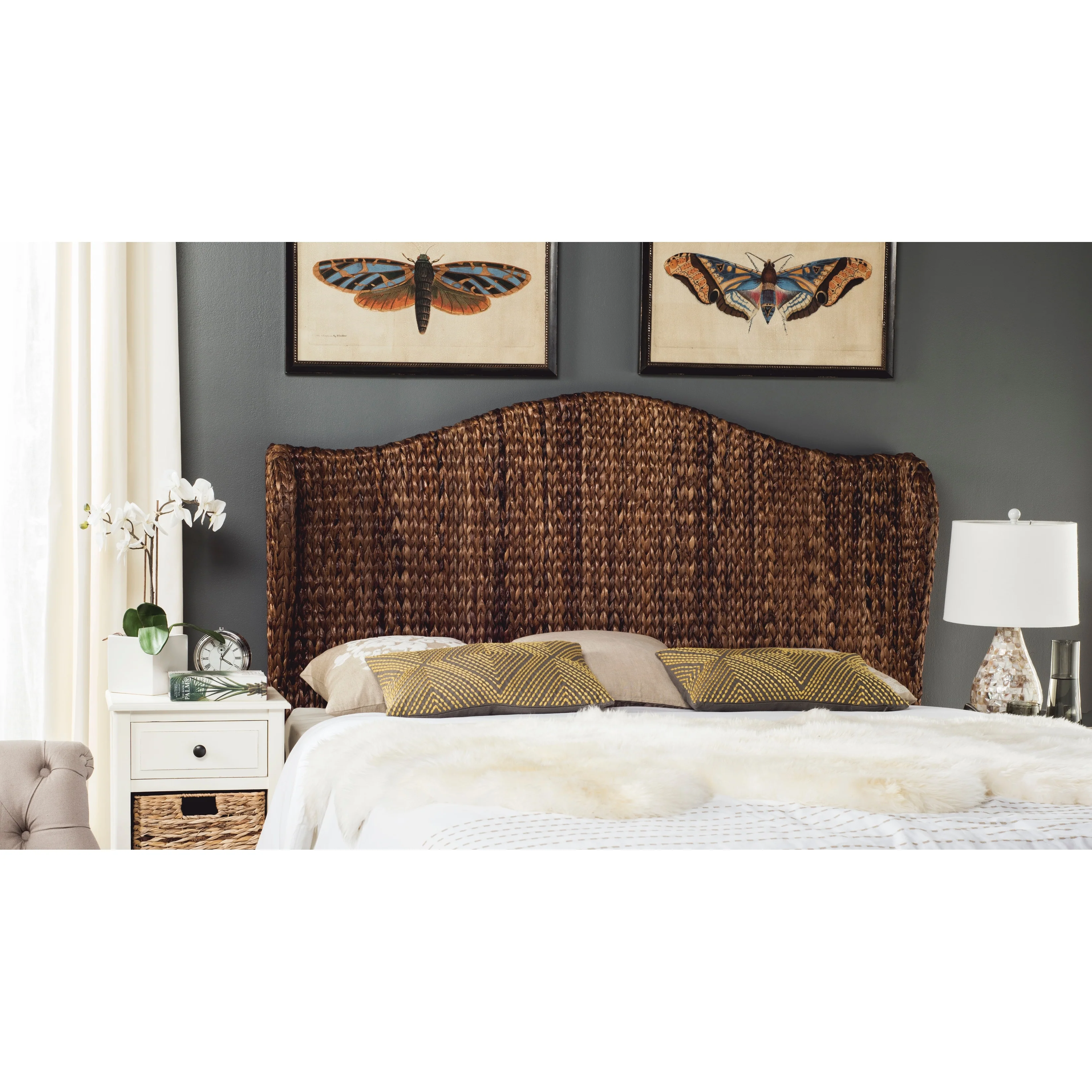 SAFAVIEH Gayatri Natural Woven Wingback Headboard (Full)