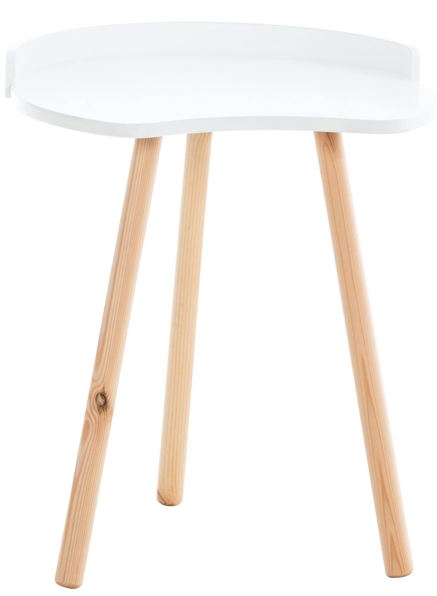 JANNIS - Table d'appoint avec 3 pieds en bois Blanc