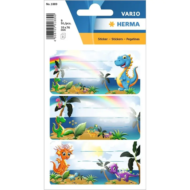 Etiketten 3er-Set Dinos