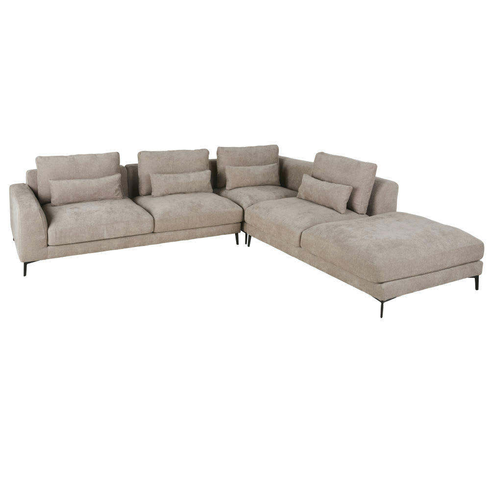 Portland - Canapé d'angle 6 places beige