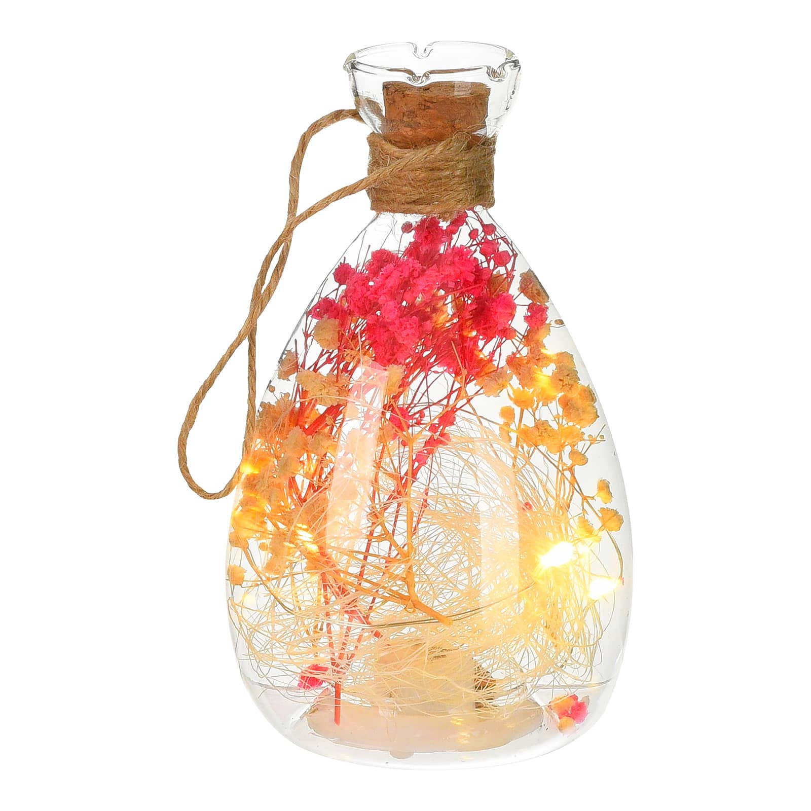 LED-Lichtobjekt Trockenblume Pink, ⌀ 7.5 cm, H 120 mm