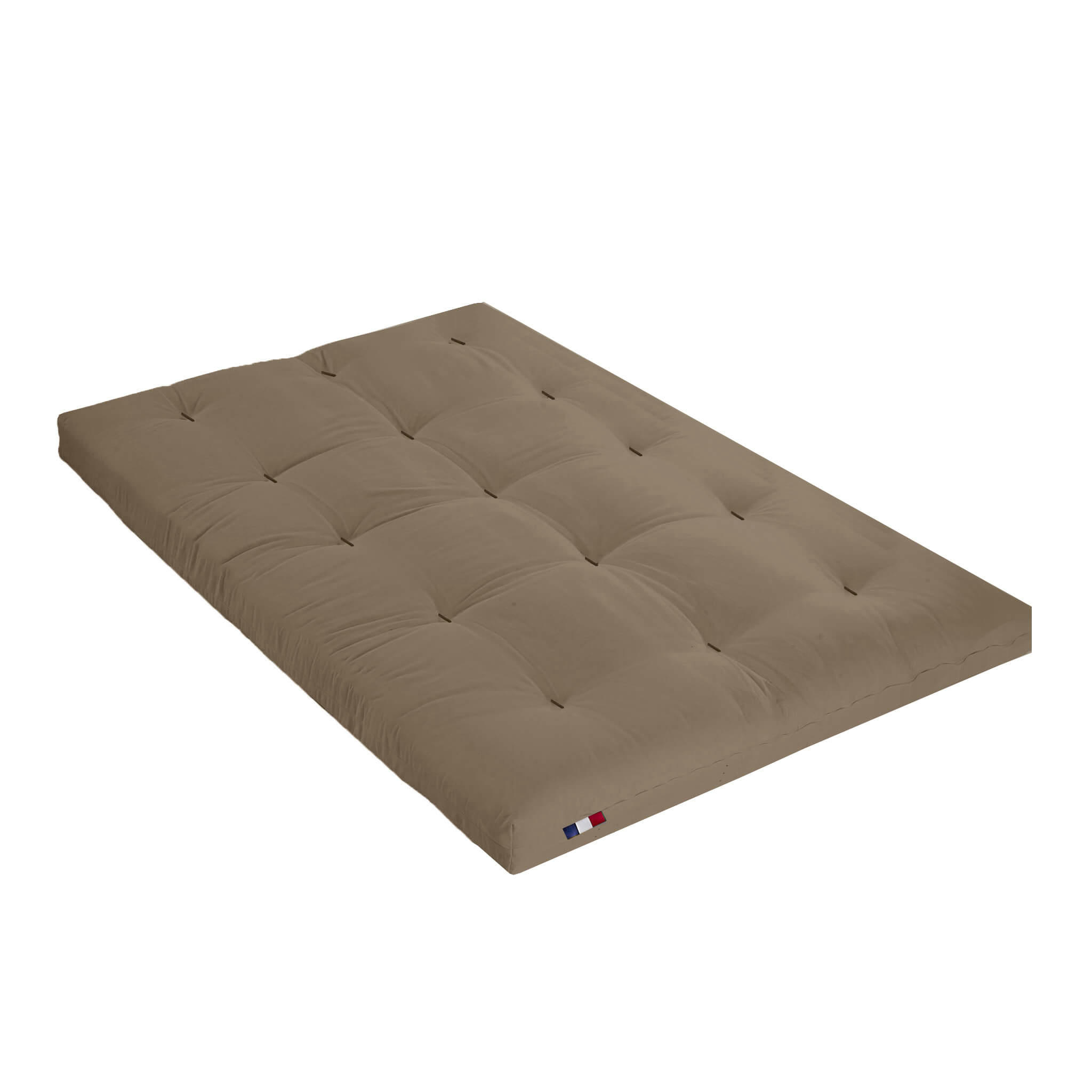 - Matelas futon coeur latex ferme 13cm taupe 140x190