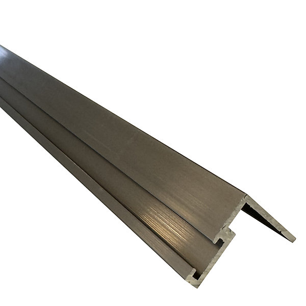 Cornière basse pour placard coulissant, rainure pour balai anti-poussière 1000mm - Inox Brossé