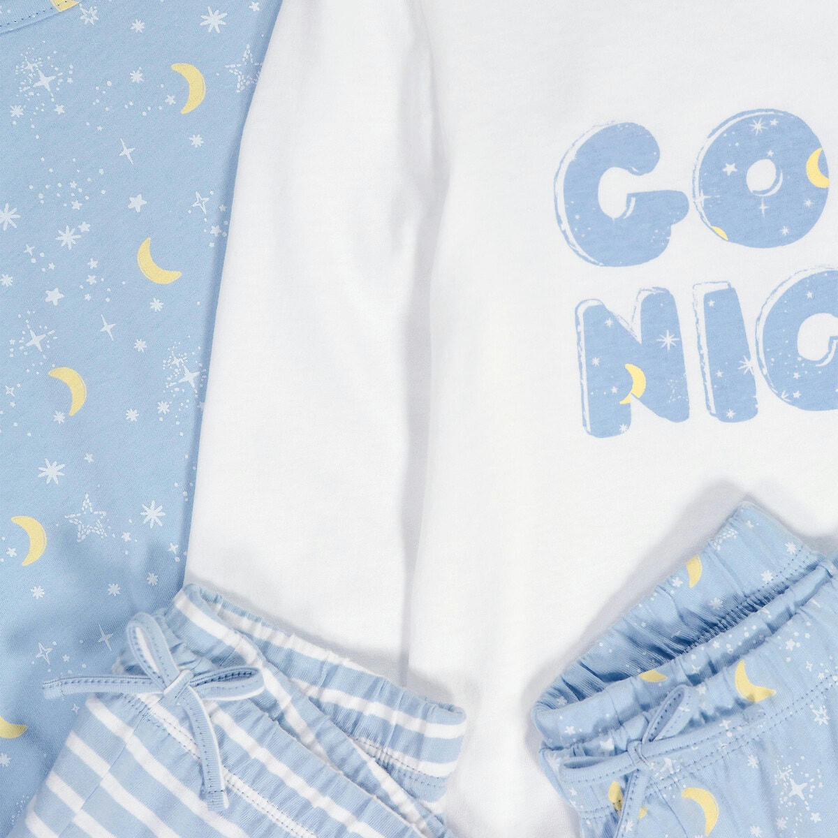 Lot de 2 pyjamas en coton imprimé étoiles et lunes