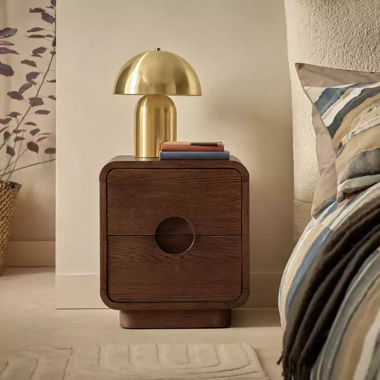 Habitat Adeje 2 Drawer Bedside Table - Walnut